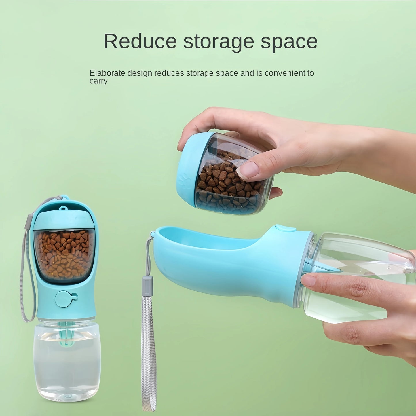 Portable Pet Water Bottle – 2-in-1 Water & Food Dispenser