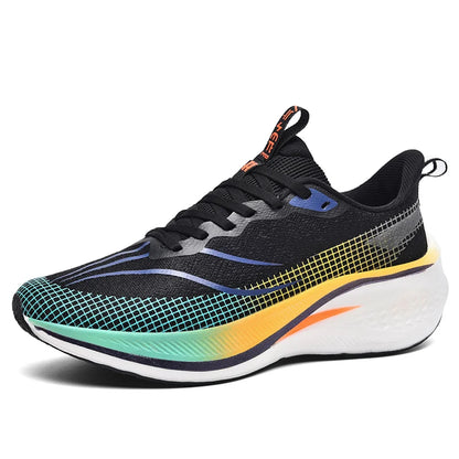 Fashion men's and women's sports running shoes casual breathable mesh surface carbon plate support wear-resistant rubber outsole